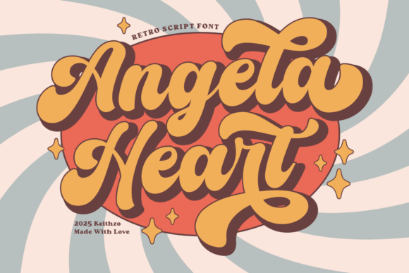 Angela Heart: A Groovy Script Font for Editorial Design