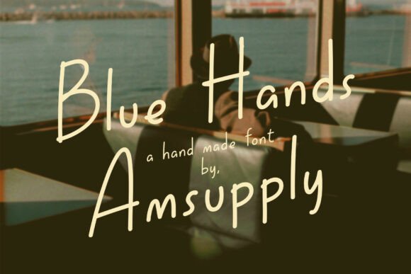 Blue Hands Font for Business Branding