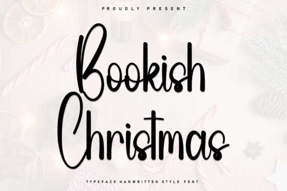 Bookish Christmas Typeface: A Whimsical Script for Holiday Crafts