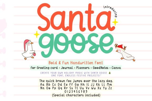 Santa Goose: A Playful Handwritten Typeface for Festive Branding